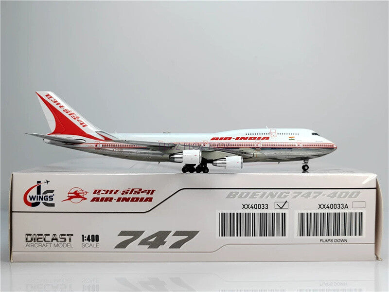 JC WINGS Air India for Boeing B747-400 VT-ESO 1:400 Aircraft Pre-built Model