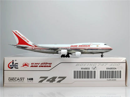 JC WINGS Air India for Boeing B747-400 VT-ESO 1:400 Aircraft Pre-built Model