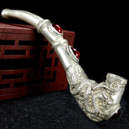 1pc New Copper Small Dragon Head Pipe Smoking Tool Statue Home Decoration