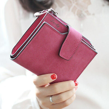 Women Card Clamps Coin Lady Wallet Handbag Purse Cash Clip Billfold Female Purse
