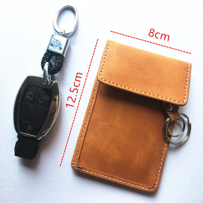 Leather Car Key Bag Wallet Holder Card Sheild Storage Bags Case Cover Protection