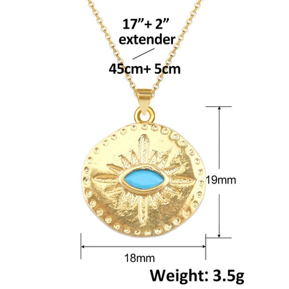 Turkish Blue Evil Eye Pendant Copper Zircon Charm Plated Eco Friendly DIY
