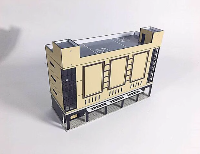 1/150 Scale Buildings Railroad Modern Commercial Orange Shopping Mall Model A1