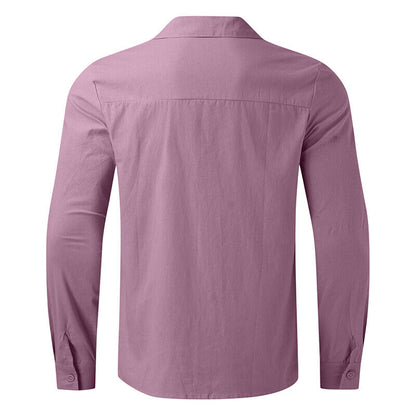 Blouse Shirt Long Sleeve Tops T Shirt Baggy Long Sleeve Linen Cotton Men