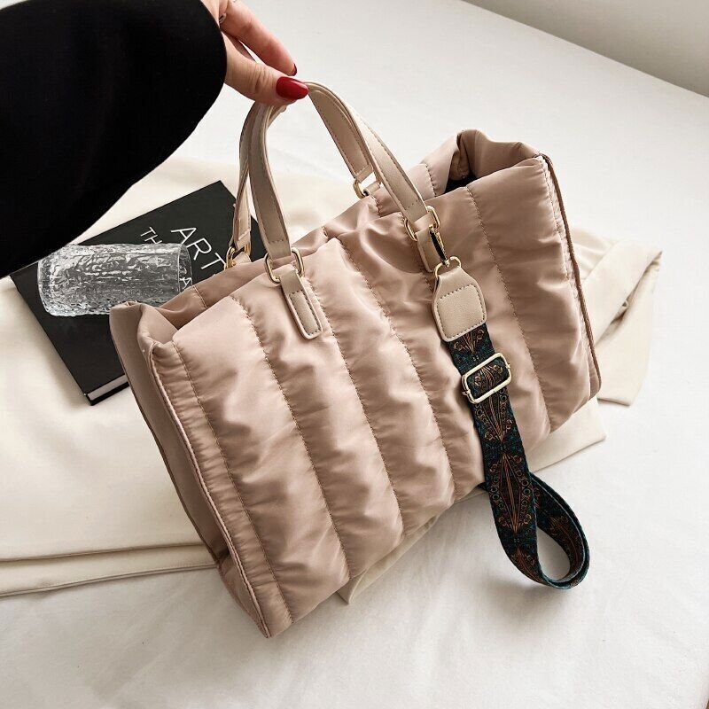Warm Down Cotton Space Bag Handbags Women Shoulder Bags Shopper Bag