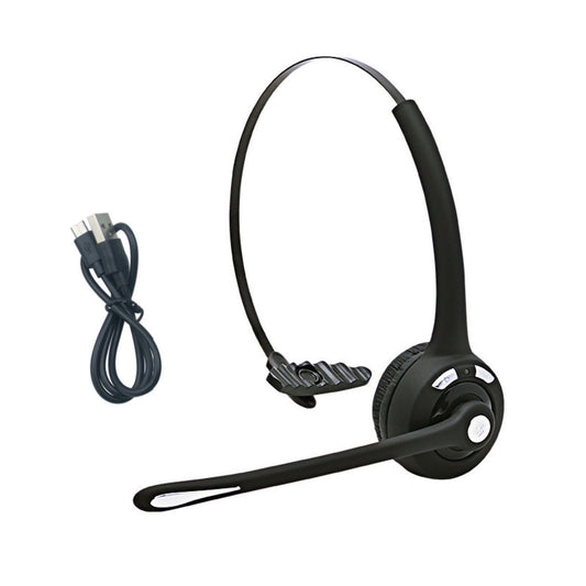 Black Rechargeable Headphone Wireless Bluetooth 5.0 Operator Headset ABS