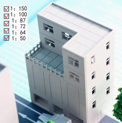 1:144/100/87/64/50 Building Model Railway Layout City House Office Scene Model