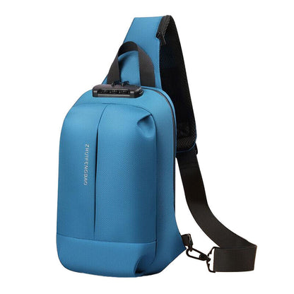 Waterproof Chest Bag Men Anti-theft USB Charging Crossbody Shoulder Bags Travel