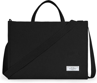 KALIDI Tote Bag for Women Corduroy Crossbody Bag Casual Zipper Tote Fashion Shou