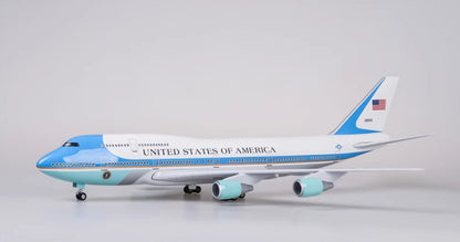 47CM 1:150 UNITED STATES OF AMERICA BOEING 747 Plane Landing gears Resin Model