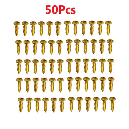 50Pcs Iron Guitar Pickguard Screws For Fender Strat/Tele Electric Guitar Bass