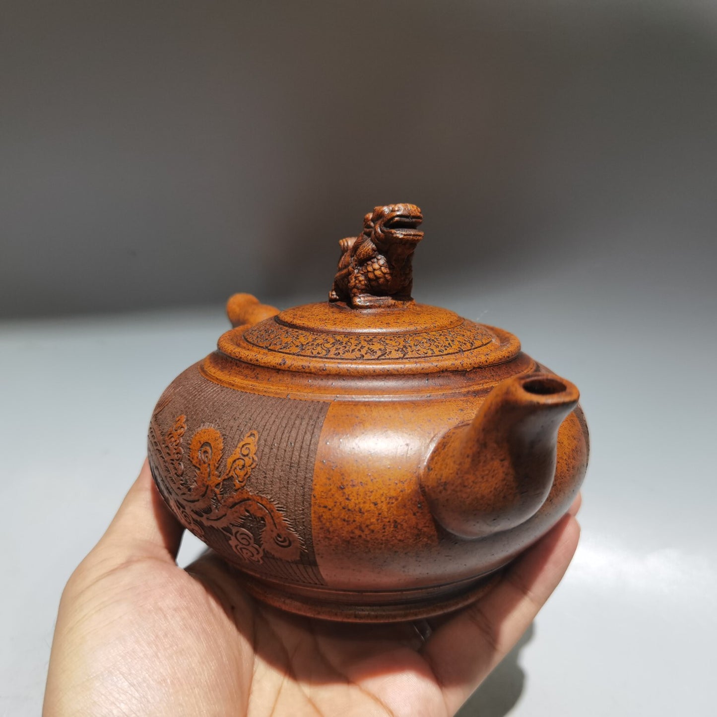 Chinese Yixing Zisha Clay Handmade Kung Fu Tea Exquisite Teapot 品名：龙凤呈祥 底款：顾景舟