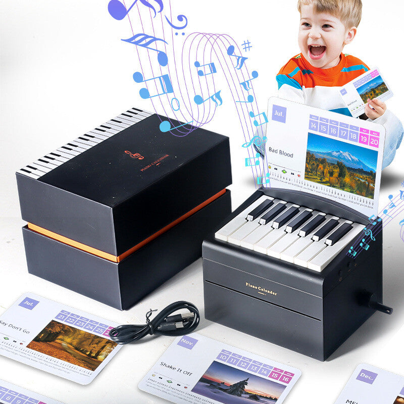 2025 Piano Calendar W/ Music Sheets Toy Piano Musical Instrument Christmas Gift