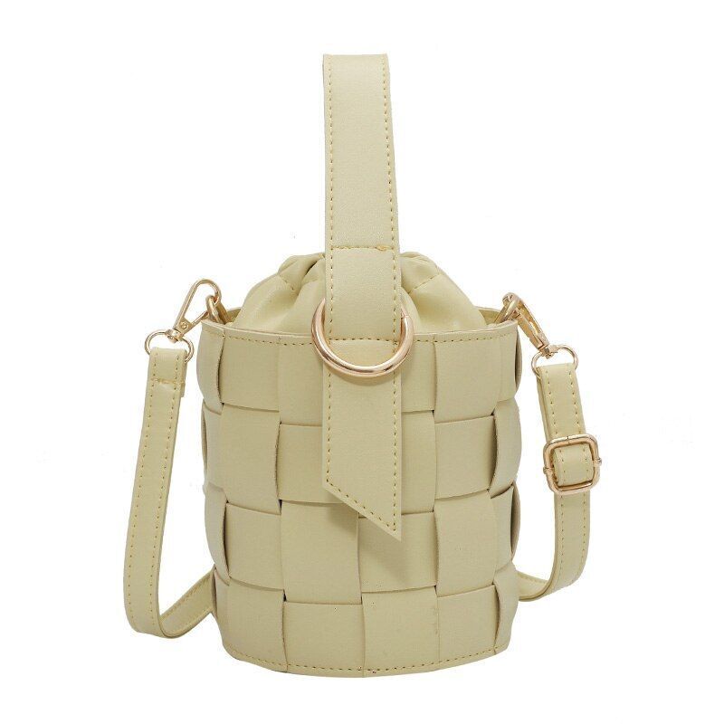 Drawstring Bucket Bag Pouch Shoulder Bag Synthetic Leather Crossbody 13*15*13 CM