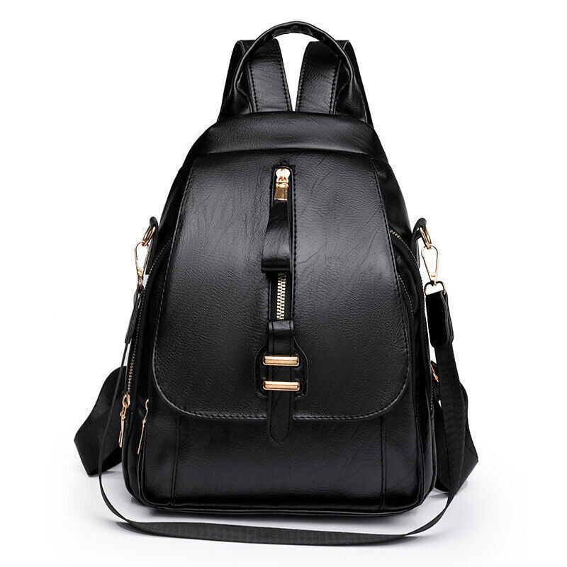 Women's Ladies Leather Backpack Purse Anti-Theft Rucksack Travel Bag Satchel