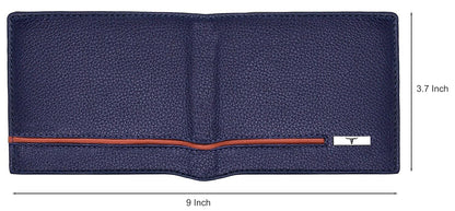 New Blue/Orange Bi-Fold Leather Men's Wallet RFID Protection Gift Item