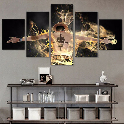 Anime One Piece Character Poster Canvas Prints Painting Wall Art Home Decor 5PCS