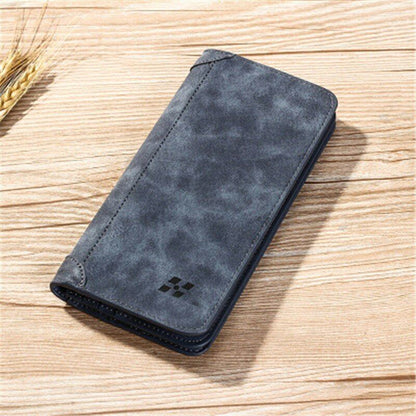 PU Leather Men's Leather Wallet Clutch Purse Male Clamps Cash Clip Billfold Bag