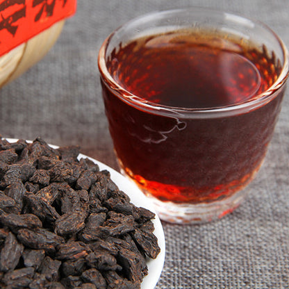 500g Yunnan Pu-erh Tea Glutinous Rice Fragrant Bamboo Basket Ripe Puer Tea Bulk