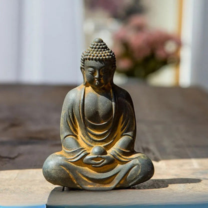 Chinese Vairocana Buddha Statue Cast Iron Retro Home Decoration Paperweight