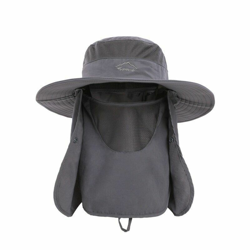 Fishing Hat Cap UPF 50+Sun Protection Neck Flap Outdoor Sport Camping Unisex 1PC