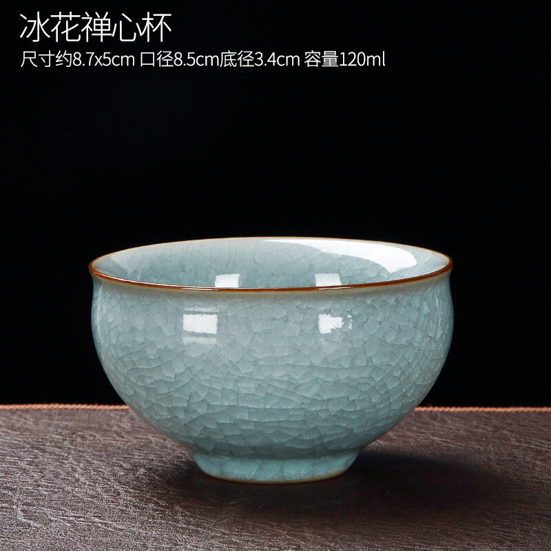 Ru Kiln Cup, Kung Fu Tea Cup, Ceramic Tea Cup, Tea Set, Ice Cracked Cup