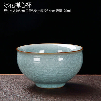 Ru Kiln Cup, Kung Fu Tea Cup, Ceramic Tea Cup, Tea Set, Ice Cracked Cup