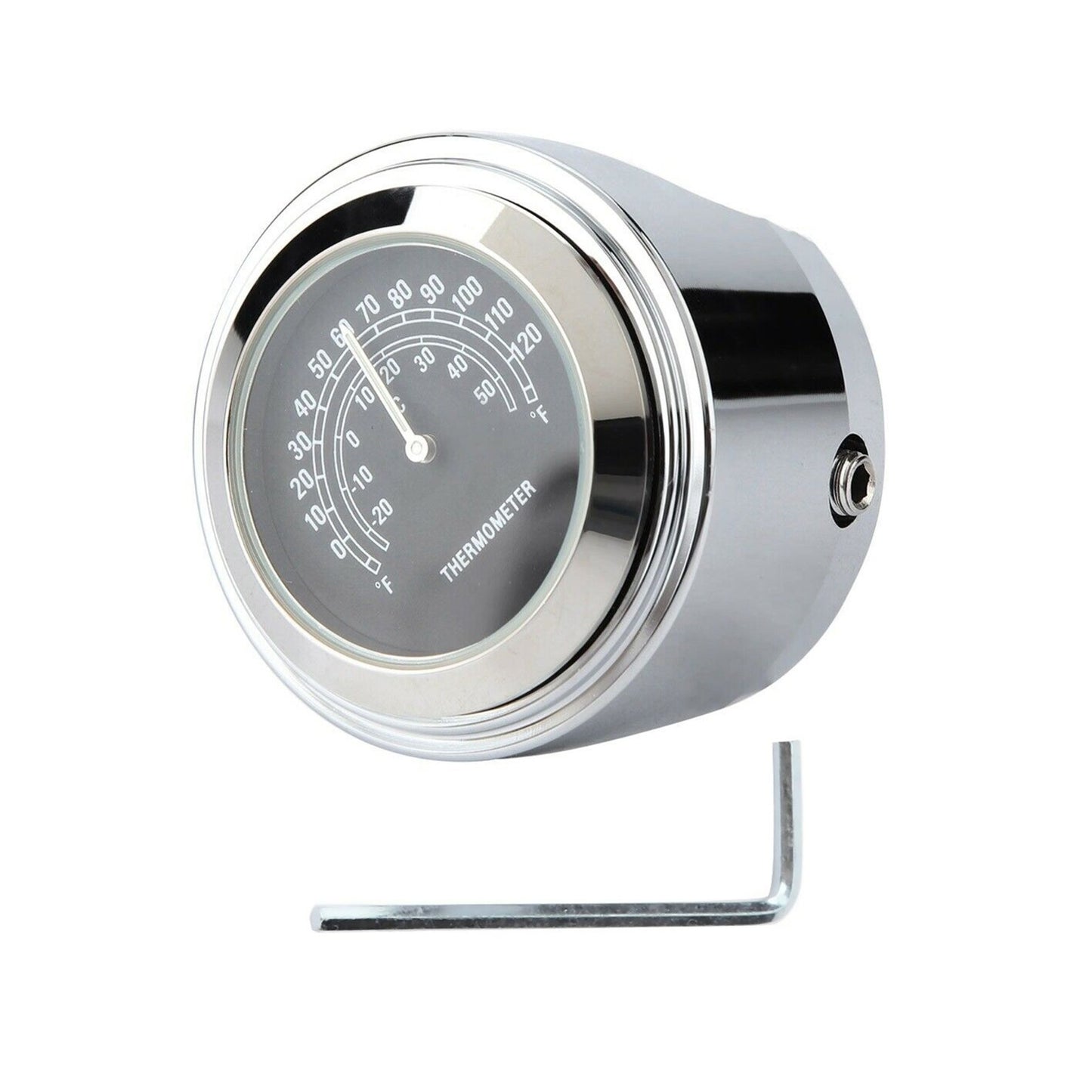 22&25mm Luminous Mobike Front Chrome Waterproof Handlebar Mount Temp Thermometer