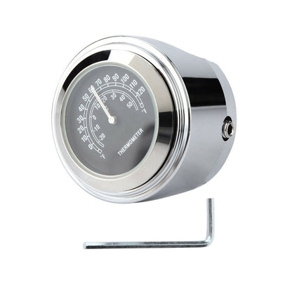 22&25mm Luminous Mobike Front Chrome Waterproof Handlebar Mount Temp Thermometer