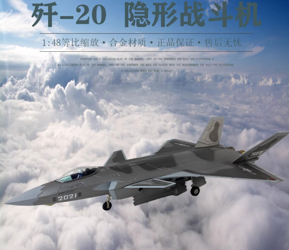 1:48 48CM J-20 Stealth Fighter Plane Aircraft Diecast Aviation Airplane Model