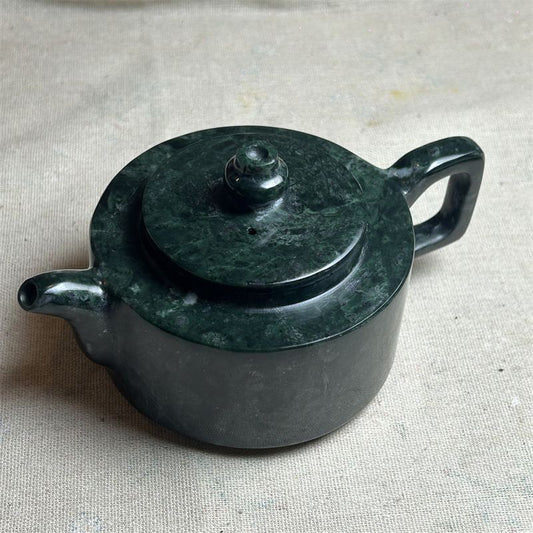Natural Tibetan Medicinal Stone Jade Teapot Original Stone Wellness Tea Ware 5pc