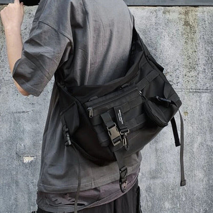 Functional style Shoulder Black Crossbody Bags Men Women's Techwear Postman