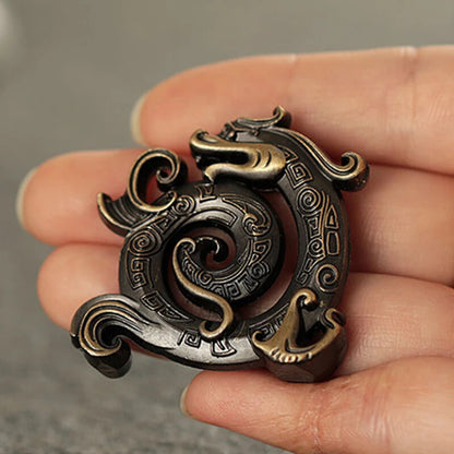 Sanskrit Incense Stick Burner Alloy Buddhist Tribute Meditation Dragon Engraving