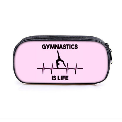 Elegant Gymnastic Art Print Cosmetic Bag Women Pencil Case Stationary Bag Canvas