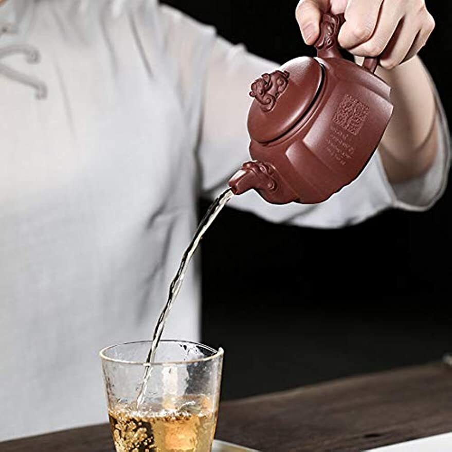 Yixing Clay Teapot 10oz Zisha Tea Pot Handmade Chinese Dragon Kungfu Tea Set Pot