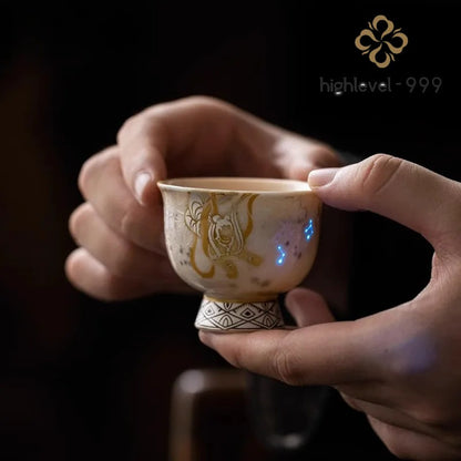 40ml Ceramic Dunhuang Apsaras Cup Traditional Tea Bowl Tea-tasting Cup Teaware