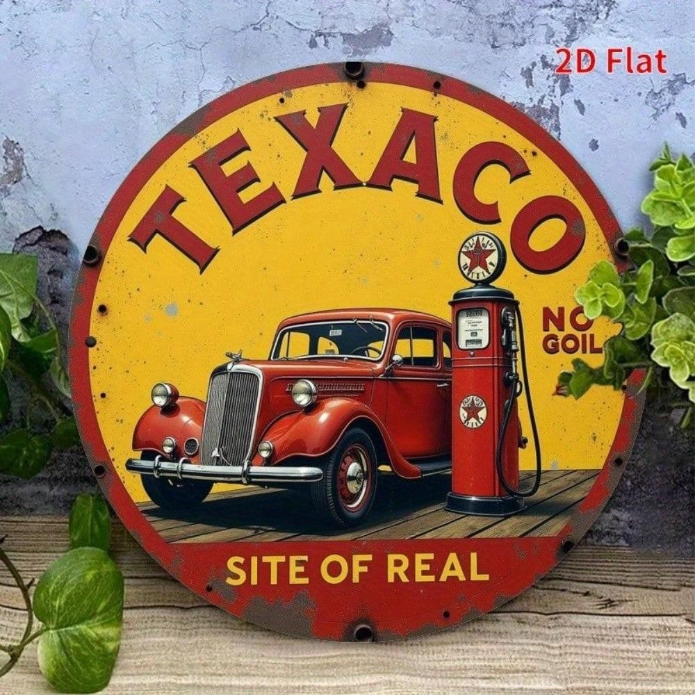 Vintage 8x8 Tin Sign Texaco Gas Station Retro Wall Art for Home Bar Garage