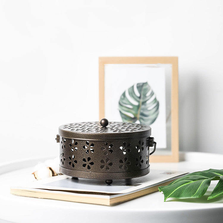Mosquito Coil Holder, Retro Portable Mosquito Incense Burner for Home & Camping