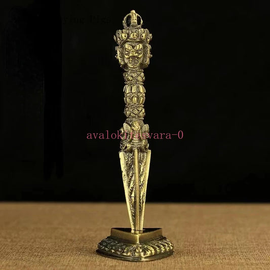 1pc Alloy Three Sided Puba Pestle Feng Shui Buddha Statue Exorcism Buddhist