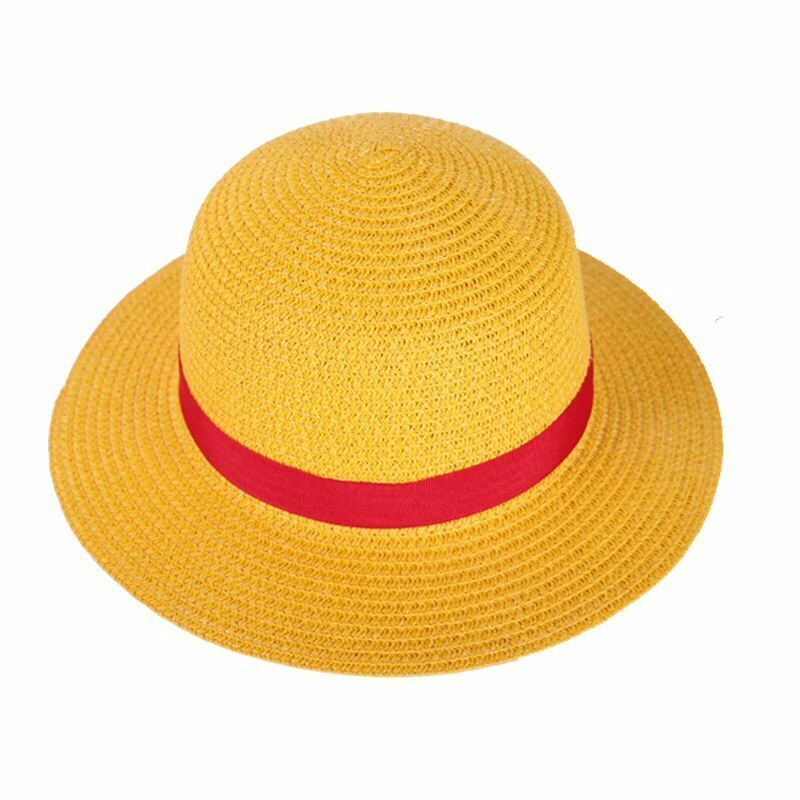 Unisex Caps One Piece Straw Hat Neck String Luffy Flat Cosplay Japanese Cartoon