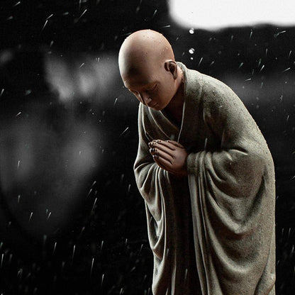 6" Creative Buddha Statue Zen Little Monk Room Office Ceramic Home Decor Collect