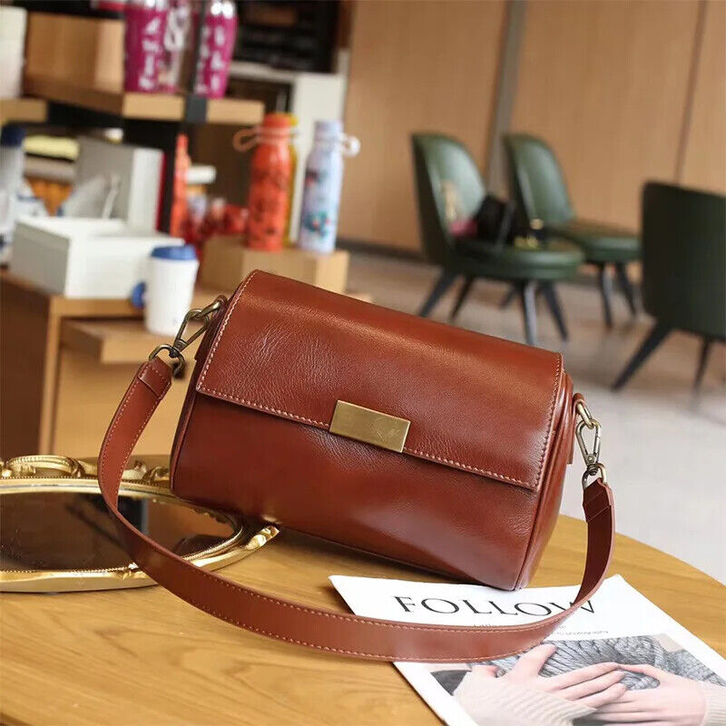 Women Versatile Cow Leather Shoulder Bag Ladies Crossbody Bag Layer Handbag