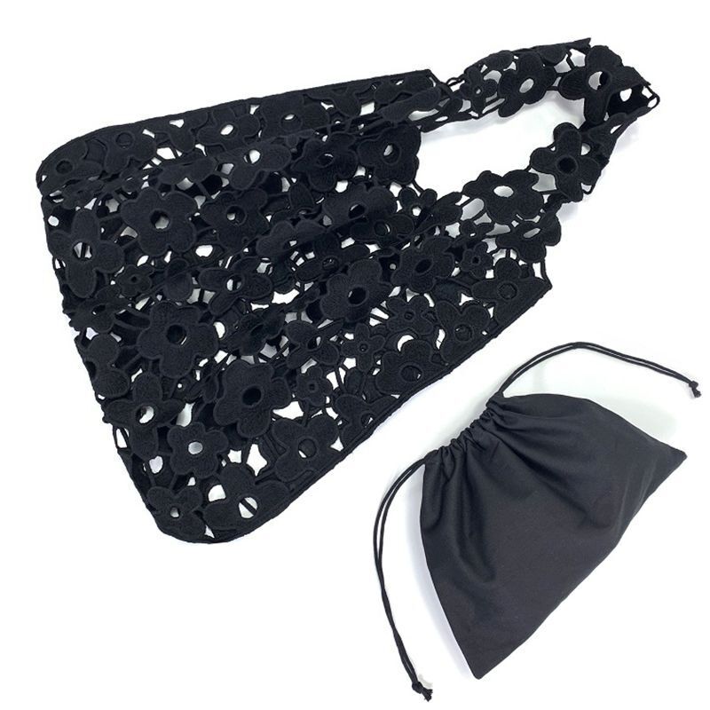 Shoulder Bag Handbags Hollow Out Flower Hobo Bag Solid Color Composite Purse 1PC