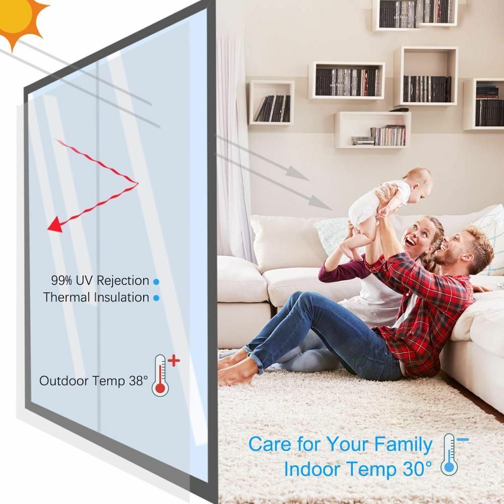 One Way Mirror Window Film Multi-Width Length 2/3/5 m Self-adhesive Glass Solar