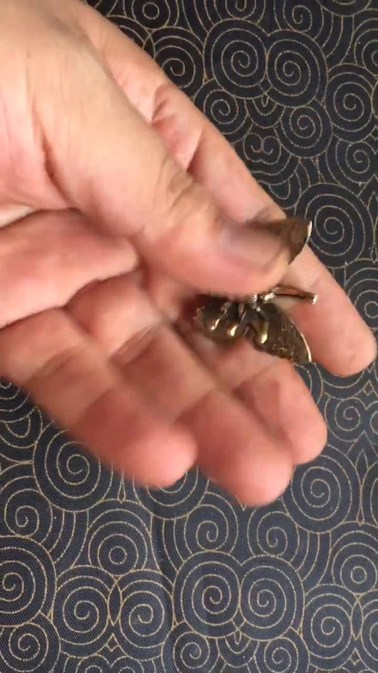 Pure Brass Butterfly Figurine Miniature Ornament Tea Pet Insect Statue Craft Toy