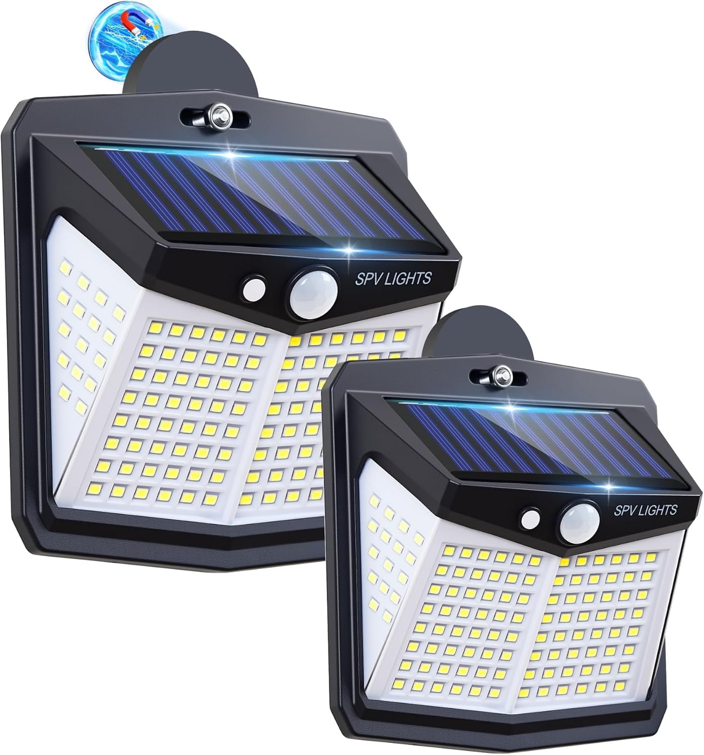 128LED Magnetic Solar Lights Outdoor, Bright Motion Sensor Outdoor Lights with S
