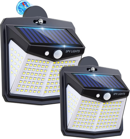 128LED Magnetic Solar Lights Outdoor, Bright Motion Sensor Outdoor Lights with S