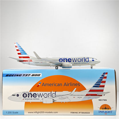 1:200 Inflight one world BOEING B737-800 Passenger Plane Diecast Aircraft Model