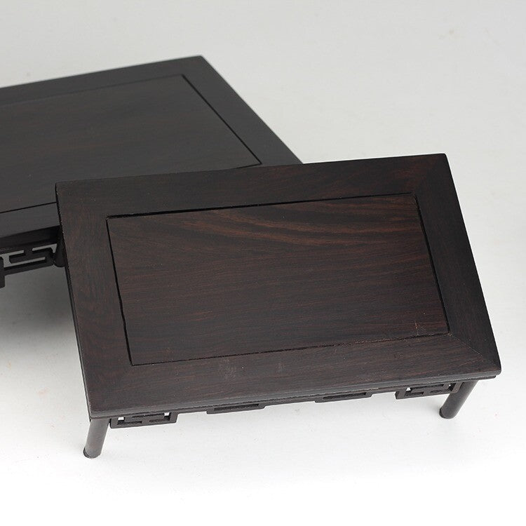 1 PC Small Ebony Wood Rack Miniature Shelf Stand Pot Bonsai Statue Table Display