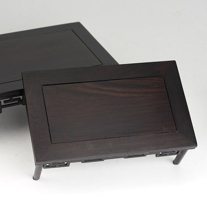 1 PC Small Ebony Wood Rack Miniature Shelf Stand Pot Bonsai Statue Table Display